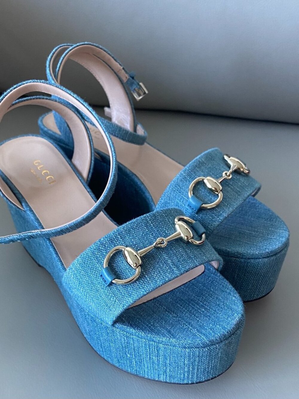 Gucci Horsebit Denim Platform